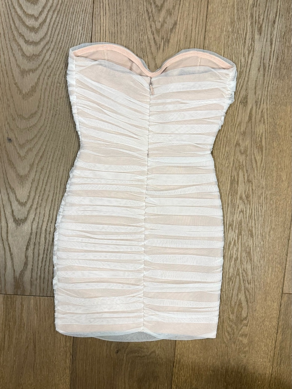 Fashion Nova The Right Places Ruched Mesh Corset Mini Dress White - Picture 2 of 8